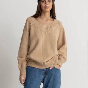 Rhythm Womens Sweater Moonstone Oversized V Neck, size S, 8 EU